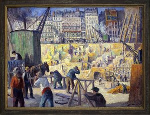 Baustelle in Paris. Gemälde von Maximilian Luce (1856-1941), Öl auf Leinwand