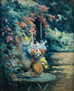 Blumen in einer Landschaft von Maximilien Luce