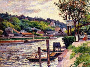 Freiluftcafé am Ufer der Oise, 1897 von Maximilien Luce