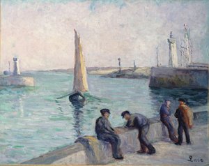 Die Fischer am Dock, ca. 1920