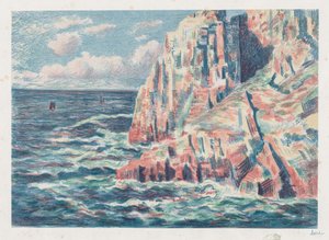 Das Meer bei Camaret, Die roten Felsen, 1895 von Maximilien Luce