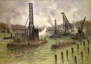 Arbeit an der Seine, Pont des Saints-Pères von Maximilien Luce