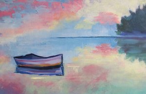 Friedliches Pastellboot von Maxine Shore