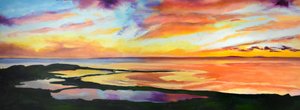 Lebendiger Küsten-Sonnenuntergang von Maxine Shore