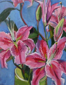 Lebendige rosa Lilien