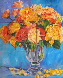Lebendiger Rosenstrauß von Maxine Shore