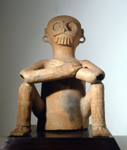Kunst der Golfküste (Maya). Weißerde, Bundesstaat Vera Cruz, Mexiko. Regen-Gott in Terrakotta (250 - 550).