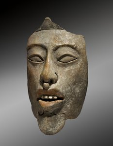 Kopf eines Herrschers von einem Incensario, 600-900 n. Chr.