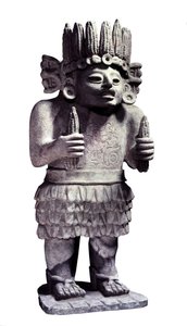 Präkolumbianische Zivilisation: Maya-Statue, die den Gott der Mägde darstellt
