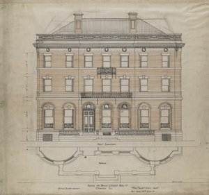 Bryan Lathrop Haus, Chicago, Illinois, Vorderansicht und Terrassenplan