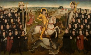 Die Mitglieder der Gilde des großen Armbrustschützen von Mechelen von Meester van de Mechelse Sint Jorisgilde