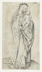Stehende Madonna und Kind mit Apfel von Meester van het Amsterdamse Kabinet