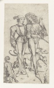 Falkner und Begleiter von Meester van het Amsterdamse Kabinet