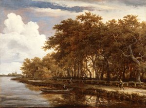 Blick entlang der Amstel, um 1660 von Meindert Hobbema
