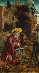 Der hl. Benedikt vor der Höhle in Subiaco von Meister des Innerochsenbacher Annenaltars