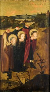 Die enthaupteten Heiligen Felix, Regula und Exuperantius auf dem Weg zur Grabstätte