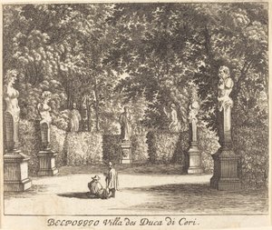 Balpoggio, Villa des Herzogs von Ceri von Melchior Küsel after Johann Wilhelm Baur