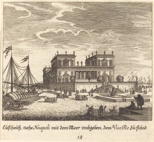 Palast, Vizekönig, Neapel von Melchior Küsel after Johann Wilhelm Baur