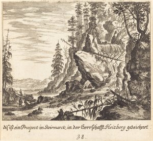 Ansicht in Steiermark von Melchior Küsel after Johann Wilhelm Baur