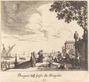 Blick auf den Golf von Neapel von Melchior Küsel after Johann Wilhelm Baur