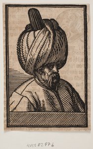 Büste eines bärtigen Mannes mit Turban, 3/4 Profil nach rechts