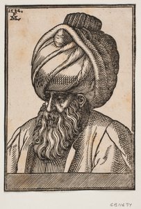 Büste eines vollbärtigen Mannes mit Turban, 3/4 Profil nach links