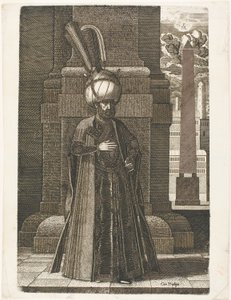Porträt von Ismail, Botschafter des persischen Schahs Tahmasp I, stehend