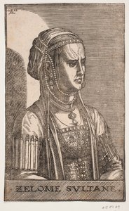 Sultaninporträt, Halbprofil nach links: ZELOME SVLTANE von Melchior Lorck