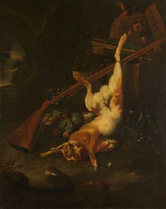 Die Jagdtasche mit totem Hasen