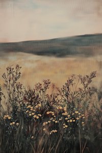 Goldenes Feld mit Wildblumen