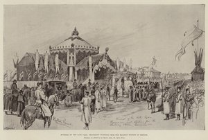 Beerdigung des verstorbenen Zaren, Prozession vom Bahnhof in Moskau von Melton Prior