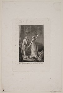 Illustration mit Dame und Herr vor zwei Porträts von Meno Haas