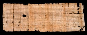 Merowingische Zeit: Rechtsdokument auf Papyrus, das das Privileg der Immunität bestätigt, das König Clovis II. der Abtei Saint Denis am 22.06.654 gewährt hat. Paris, Nationalarchive