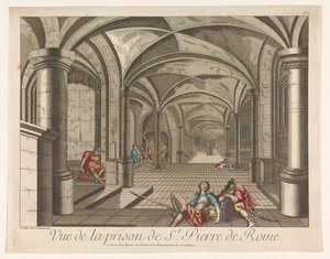 Ansicht des Inneren des Mamertinischen Gefängnisses in Rom von Mesard