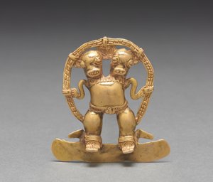 Doppelköpfiger Figurenanhänger, ca. 700-1550 von Mesoamerican Mesoamerican
