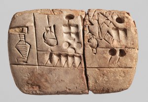 Frühe piktografische Keilschrifttafel, Mesopotamien, Uruk, ca. 3100-2900 v. Chr. (Ton)