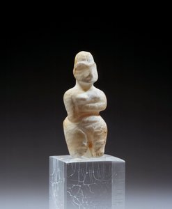 Mesopotamien: weibliche Alabasterstatuette aus der Nekropole von Tell es Sawwan. 5800-5500 v. Chr. Paris, Louvre Museum von Mesopotamian Mesopotamian