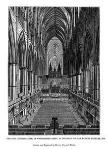 Das Kirchenschiff nach Osten von Westminster Abbey, 1843