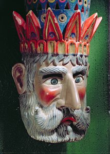 Maske eines Königs-Magus für Prozessionen zur Feier des Festes der Epiphanie in Mexiko am 6. Januar