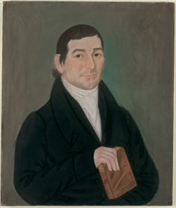 Porträt eines Mannes mit einem Buch von Micah Williams