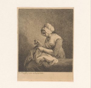 Nähende Frau von Michał Płoński