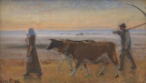 Kühe werden über das Moor getrieben von Michael Ancher