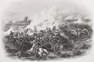 Die Schlacht von Moodkee, 1845, graviert von C.H. Jeens, aus 