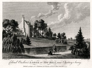 Colonel Onslows Lodge bei Try-Hill, in der Nähe von Chertsey, Surry, 1777 von Michael Angelo Rooker