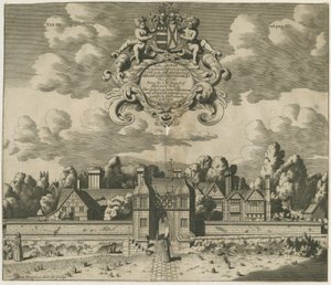 Sandon Hall: Gravur, 1653-1686 von Michael Burghers