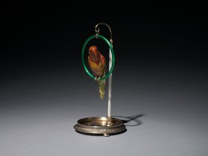 Papagei auf einer Stange (Papagei), Firma Peter Carl Fabergé (1846-1920)