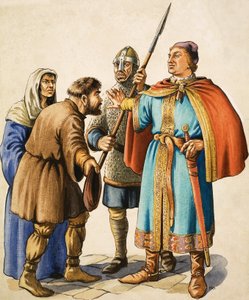 Heinrich II. hört die Beschwerde eines demütigen Untertanen