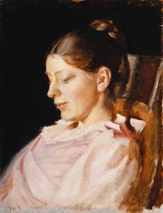 Porträt von Anna Ancher, der Frau des Künstlers von Michael Peter Ancher