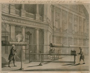 Ein Blick auf die Apparatur und einen Teil des großen Zylinders im Pantheon, Oxford Street, London von Michael Rooker