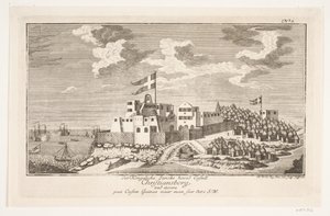 Christiansborg an der Guinea-Küste, von Südwesten gesehen